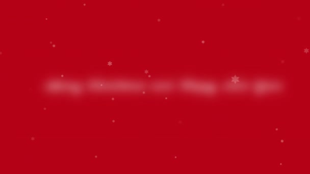 ハッピーニューイヤー メリークリスマス ホリデー スノーフレーク レッドループ上のホワイトコンフェッティ雪片4K 3D背景 — ストック動画