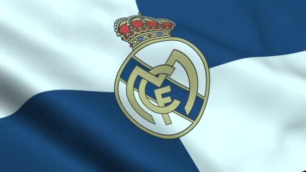 Seattle Washington Usa December 2020 Close Waving Flag Real Madrid — Stock Video