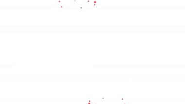 Beyaz arkaplanda soyut kırmızı geometrik küp.  