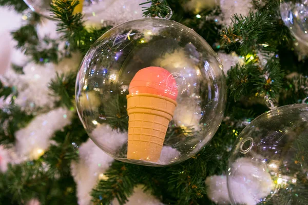 Kerst Achtergrond Kerstboom Takken Cadeau Ballen Sterren — Stockfoto