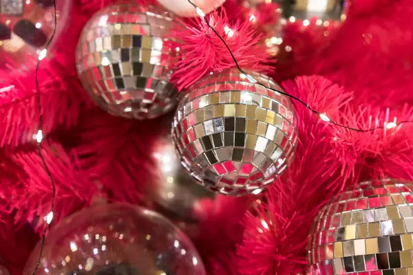 Kerst Achtergrond Kerstboom Takken Cadeau Ballen Sterren — Stockfoto