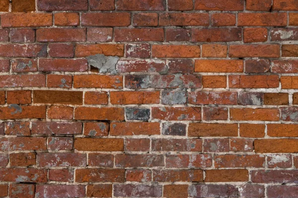 Bakstenen Rode Muur Achtergrond Van Een Oud Bakstenen Huis — Stockfoto