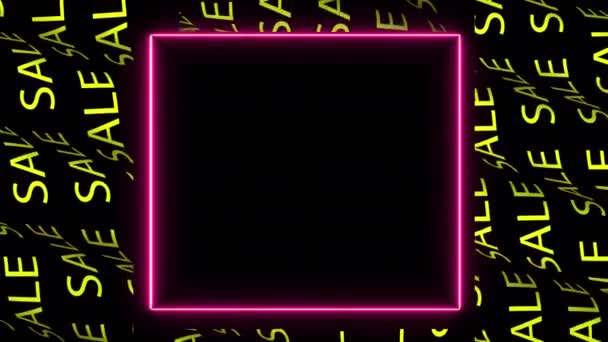 Animazione Video Linee Luminose Neon Magenta Vendita Neon Luci Colorate — Video Stock