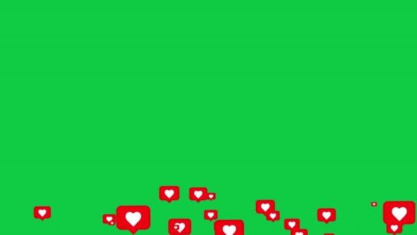 Animation Icons Motion Background Social Love Hearts Icons Floating Bottom — Stock Video