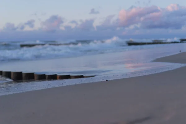 Olas Panorama Marino Puesta Sol Mar —  Fotos de Stock