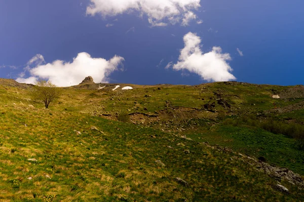 Grande Nature Paysages Montagne Fantastique Perspective Neige Caucasienne Volcan Inactif — Photo