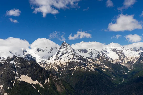 Stora Natur Bergslandskap Fantastiskt Perspektiv Kaukasisk Snö Inaktiv Vulkan Elbrus — Stockfoto