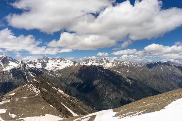 Grande Nature Paysages Montagne Fantastique Perspective Neige Caucasienne Volcan Inactif — Photo