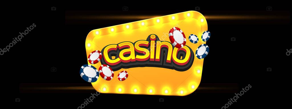 Casino Illustration. Vector gambling design for invitation or promo banner. Online casino. Vector illustration. vector stock vector