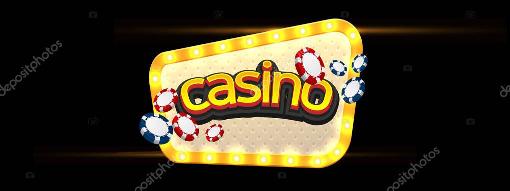 Casino Illustration. Vector gambling design for invitation or promo banner. Online casino. Vector illustration. vector stock vector