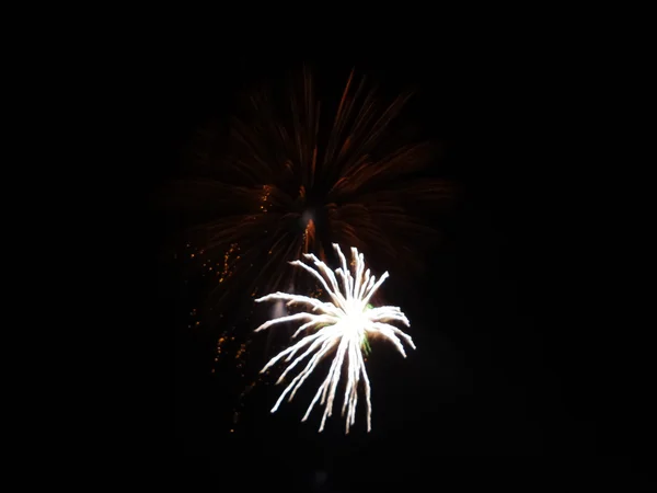 Fogos de artifício à noite — Fotografia de Stock