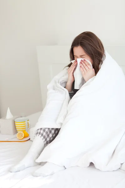 Sick in bed — Stock Photo, Image