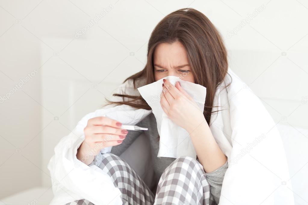 Sick in bed