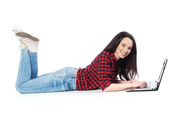 Menina no laptop — Fotografia de Stock