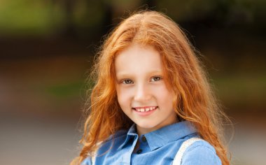 Little red-haired girl clipart