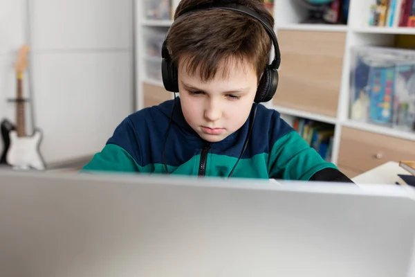 Klasser Heeft Videoconferentie Klasse Tijdens Covid Lockdown Ondiepe Scherptediepte — Stockfoto