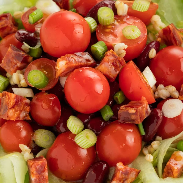 Imagem Perto Salada Mistura Vegetal Profundidade Rasa Campo — Fotografia de Stock