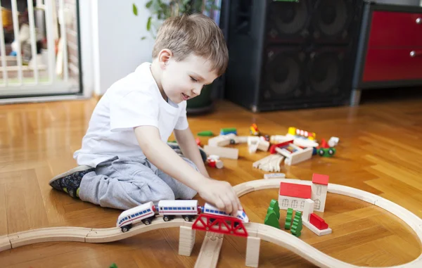 Trains are boys best friends — Stock Photo, Image