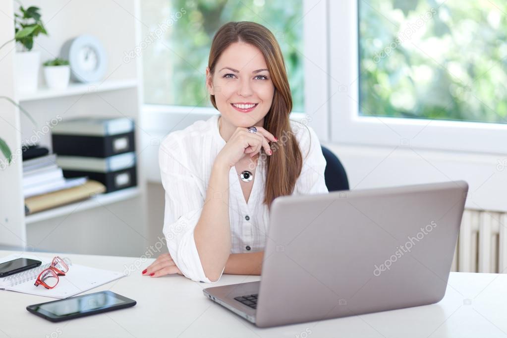 Young woman at laptop