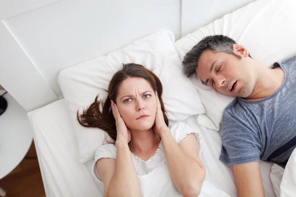 Snoring husband — Stock Photo, Image