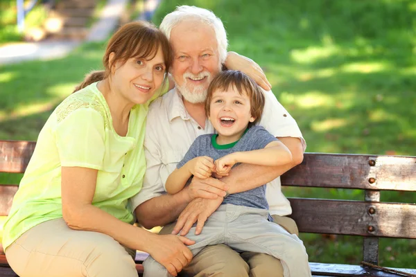 Great time with grandparents — Stock Photo, Image
