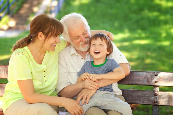 Great time with grandparents — Stock Photo, Image