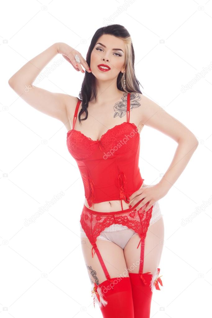 Young sexy woman in lingerie