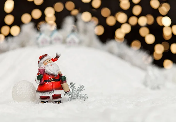 Santa Claus v noci vánoční — Stock fotografie