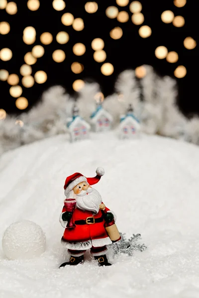 Papai Noel na noite de Natal — Fotografia de Stock