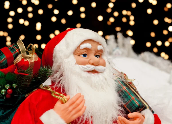 Santa Claus in de kerstnacht — Stockfoto