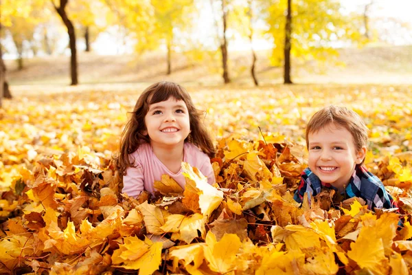 Autumn fun in the park — Stock Photo, Image