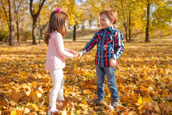 Autumn fun in the park — Stock Photo, Image