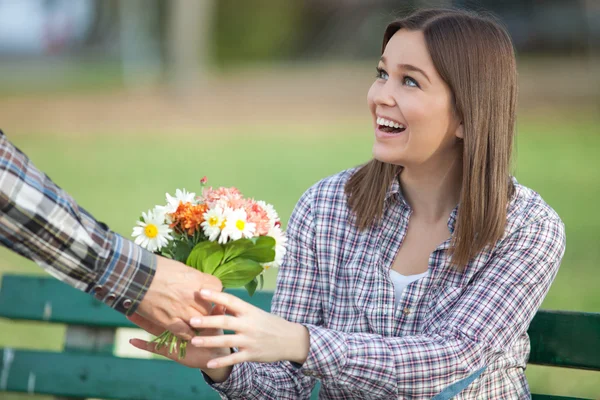 Young valentines on a date — Stock Photo, Image