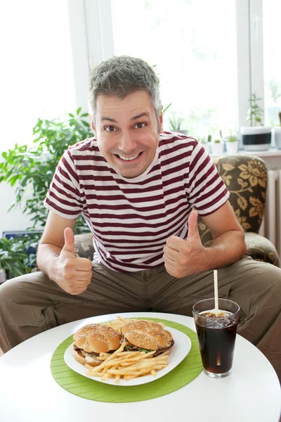 Hungry for junk food — Stock Photo, Image