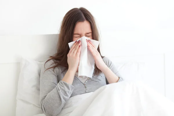 Sick in bed — Stock Photo, Image