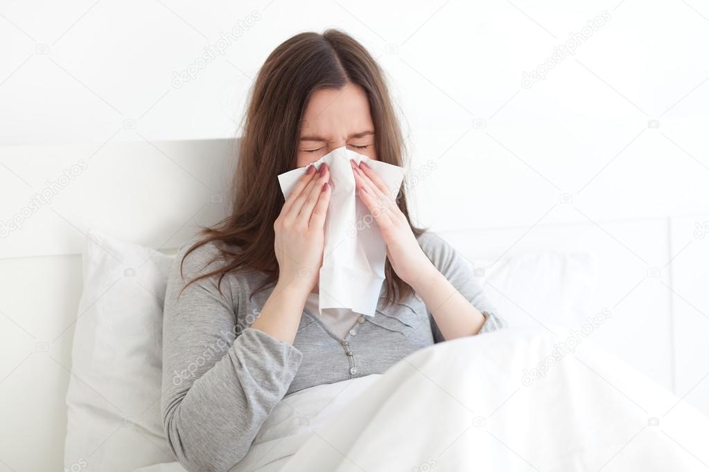 Sick in bed