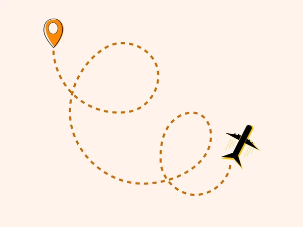 Ruta Del Avión Punto Otro — Vector de stock