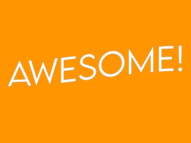 Awesome sign on an orange background