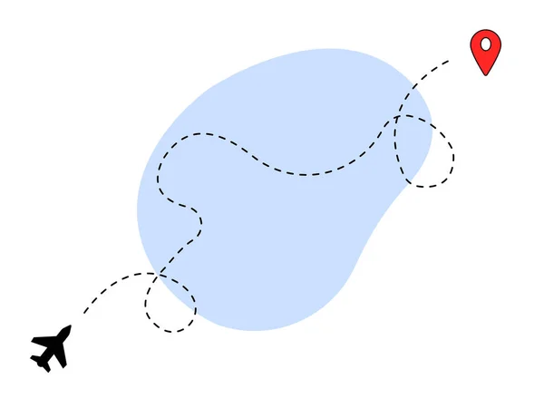 Rota Avião Ponto Para Outro —  Vetores de Stock
