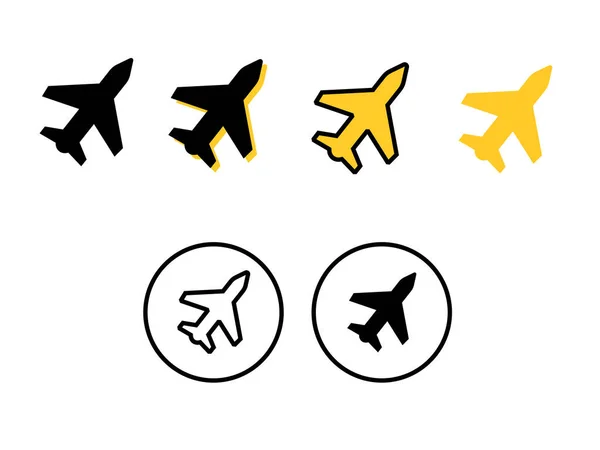 Diferentes Tipos Iconos Avión Sobre Fondo Blanco — Vector de stock