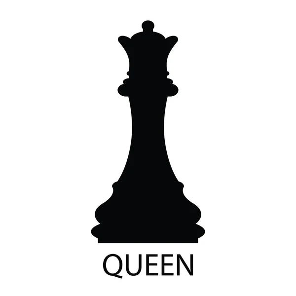 Šachová Figurka Královny Silueta Šachové Figurky Vektorové Ilustrace Izolované Bílém — Stockový vektor