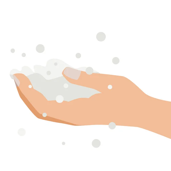 Hand Washing Hands Covered Soap Suds Decontamination Cleaning Hygiene Vector — Stock Vector