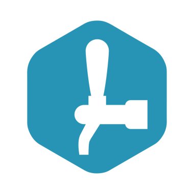 Bira musluğu. Birayı bardakla doldurmak için musluk. Barlar ve diğer içki işletmeleri için demleme ekipmanları. Vektör illüstrasyonu tasarım ve web için beyaz bir arkaplanda izole edildi.