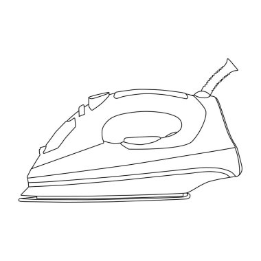 Demir hat. Çamaşırları ütülemek ve ütülemek için ev aletleri. Tasarım ve web için beyaz bir arkaplanda izole edilmiş vektör illüstrasyonu.