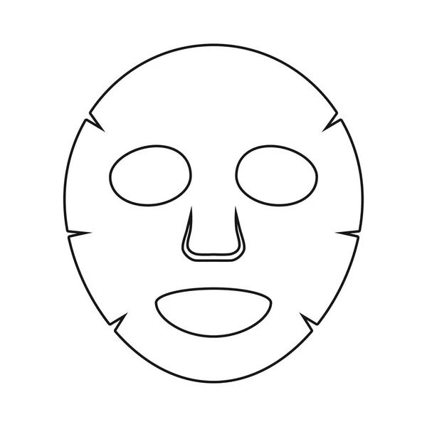 Zarys Maski Materiału Kosmetycznego Serwetka Wykonana Specjalnej Tkaniny Kształcie Twarzy — Wektor stockowy