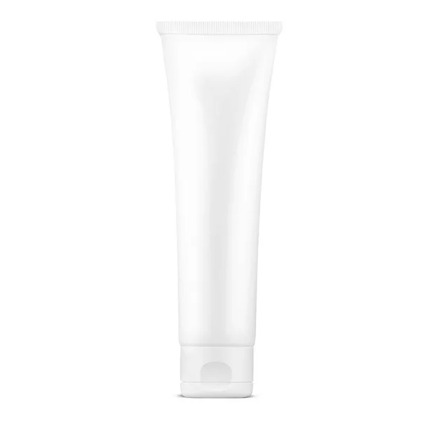Ein Weißer Plastikschlauch Mit Kosmetik Kosmetikschlauch Saubere Wirtschaftliche Verpackung Für — Stockfoto