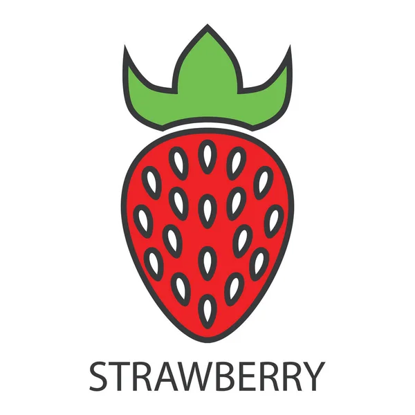 带有题词的草莓图标 红色草莓 有白色的谷物和灰色的轮廓 一种引起过敏反应的产品 在白色背景上孤立的矢量图形 用于设计和网络 — 图库矢量图片