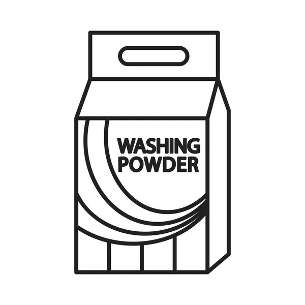 アイコンは 洗浄力のパッケージです 洗濯洗剤の包装の概要 デザインとウェブのための白い背景に隔離されたベクトルイラスト — ストックベクタ