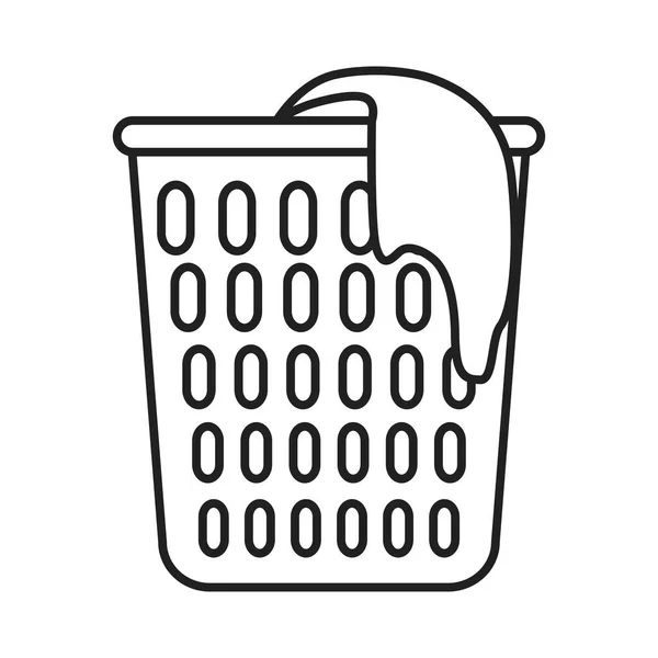Dirty Laundry Basket Icon Outline Basket Laundry Hanging Vector Illustration — Stock Vector