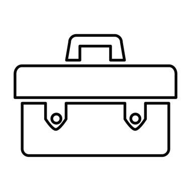 Araç kutusu simgesi. Alet ve malzeme depolama kapasitesi. Tasarım ve web için beyaz bir arkaplanda izole edilmiş vektör illüstrasyonu.